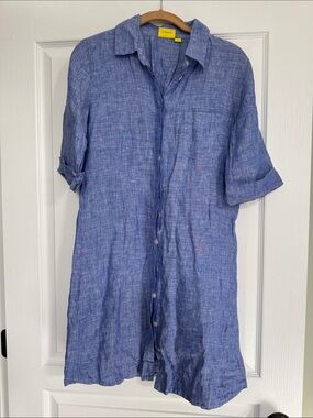 Roller Rabbit Blue Linen Button-Down Shirt